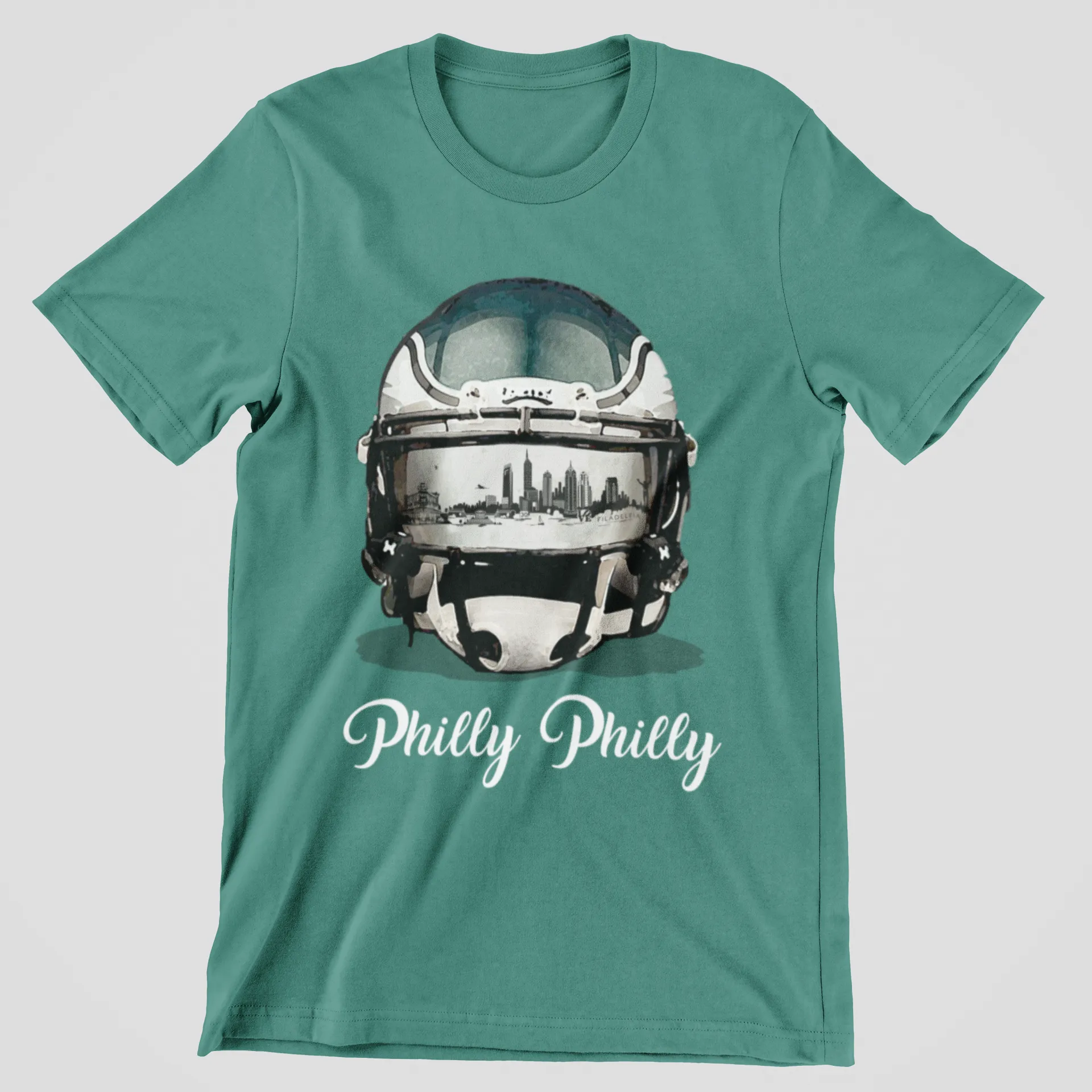 Philly Philly Philadelphia Skyline Eagles Helmet Tee