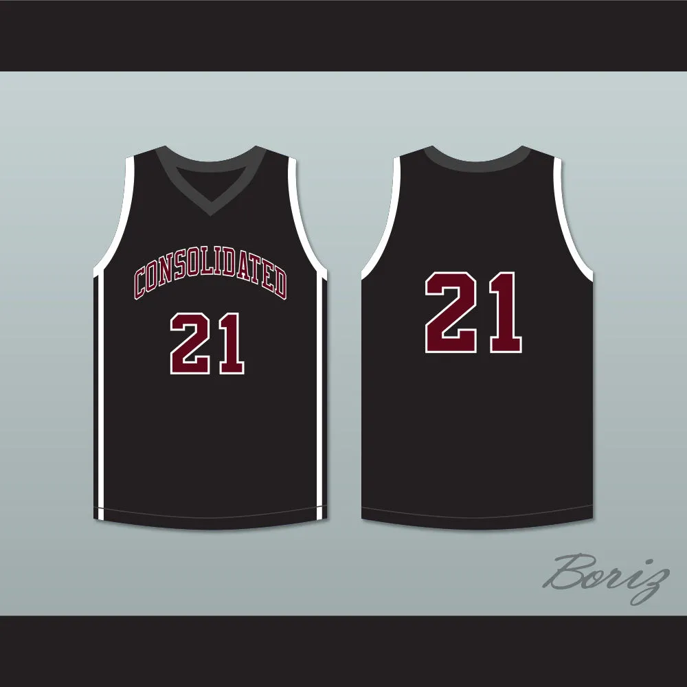 Player 21 A&M Consolidated High School Tigers Black Basketball Jersey