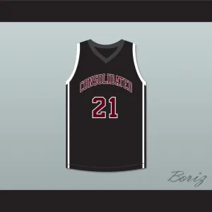 Player 21 A&M Consolidated High School Tigers Black Basketball Jersey