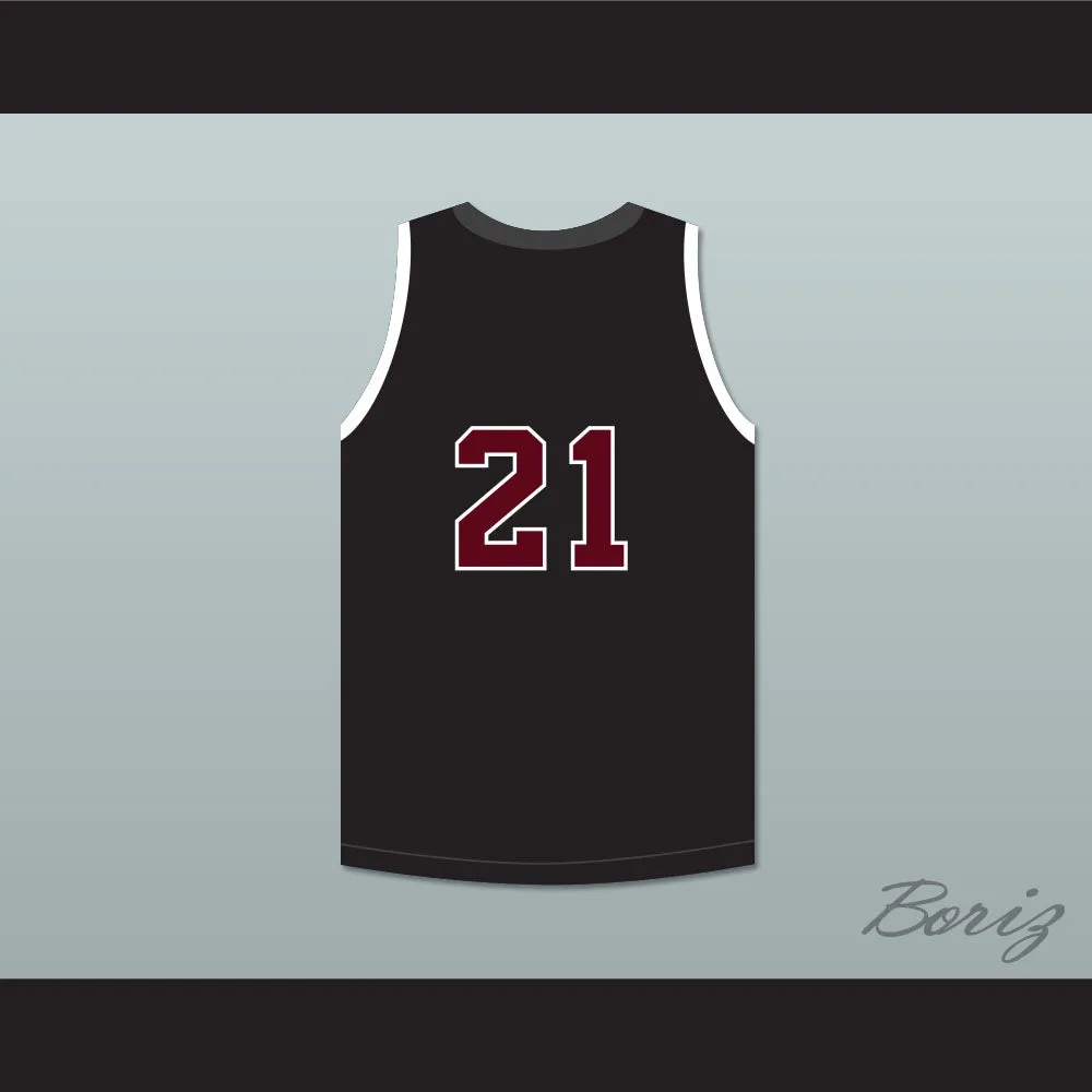 Player 21 A&M Consolidated High School Tigers Black Basketball Jersey