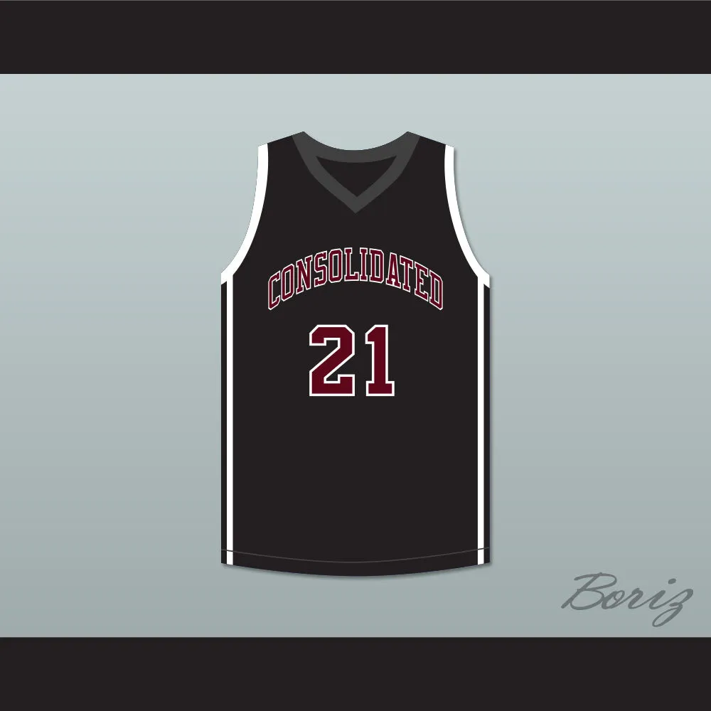 Player 21 A&M Consolidated High School Tigers Black Basketball Jersey