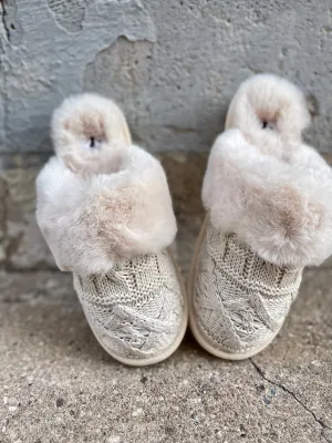 Purl Slippers || Cream
