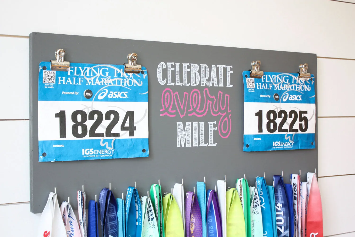 Race Bib and Medal Holder - Celebrate Every Mile - Extra Large Size