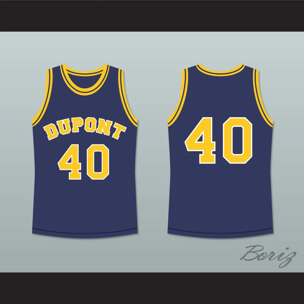 Randy Moss 40 Dupont High School Panthers Navy Blue Basketball Jersey 1