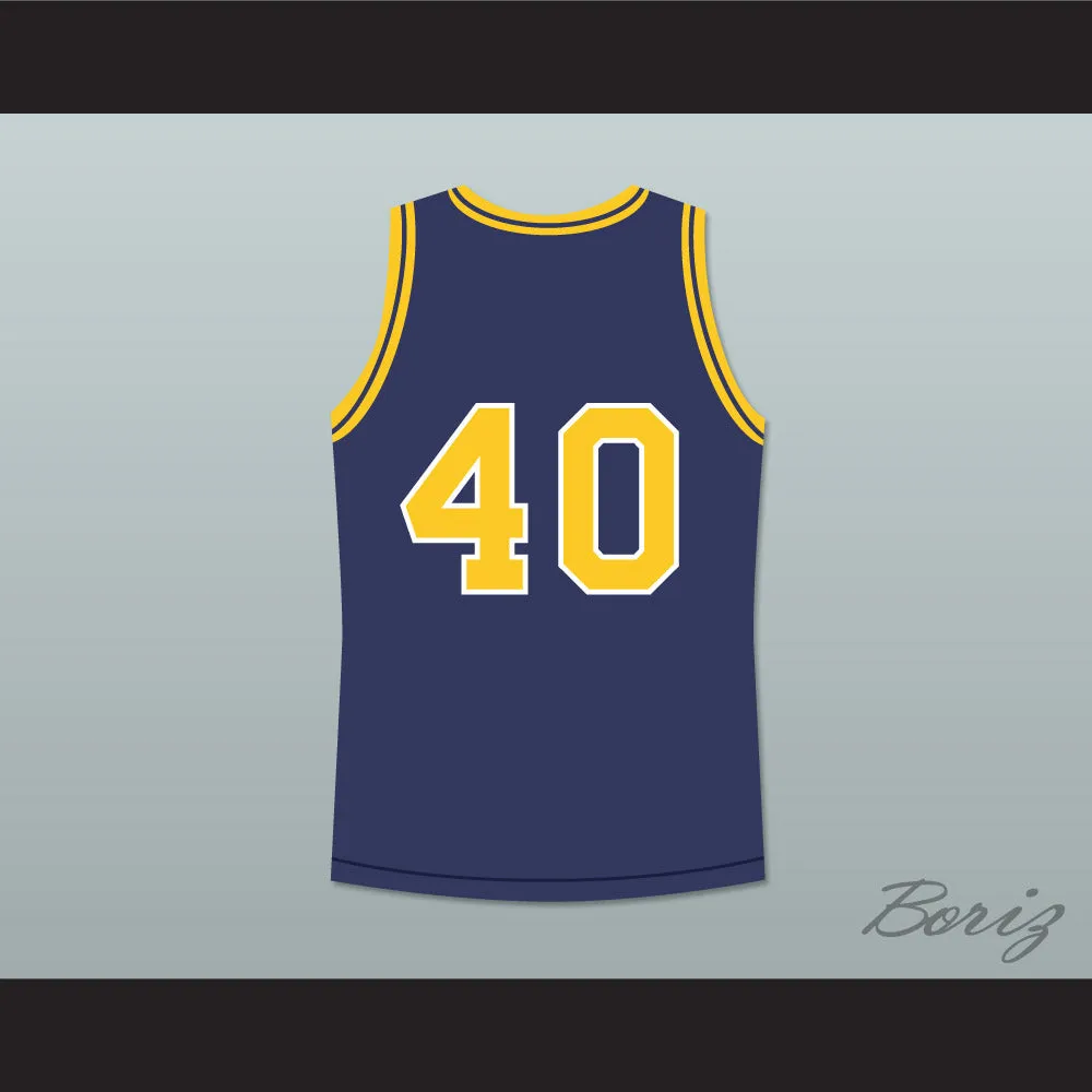 Randy Moss 40 Dupont High School Panthers Navy Blue Basketball Jersey 1