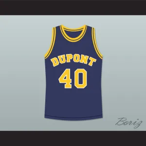 Randy Moss 40 Dupont High School Panthers Navy Blue Basketball Jersey 1