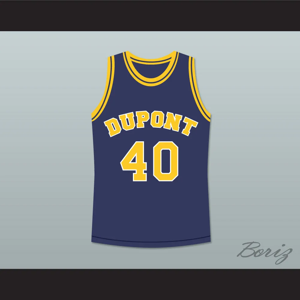Randy Moss 40 Dupont High School Panthers Navy Blue Basketball Jersey 1