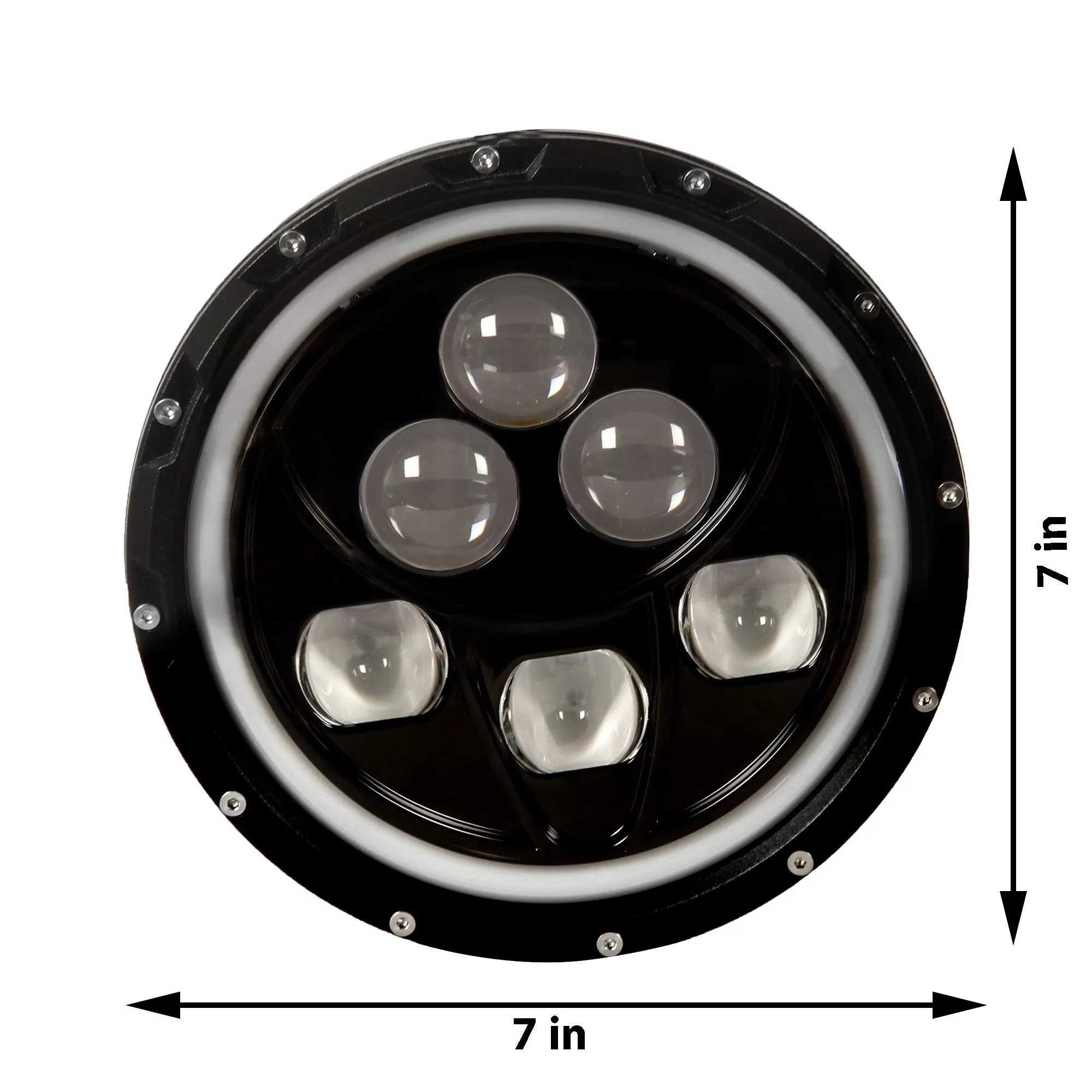 RE 7 Inch 6 LED Full Hi-Low Headlight