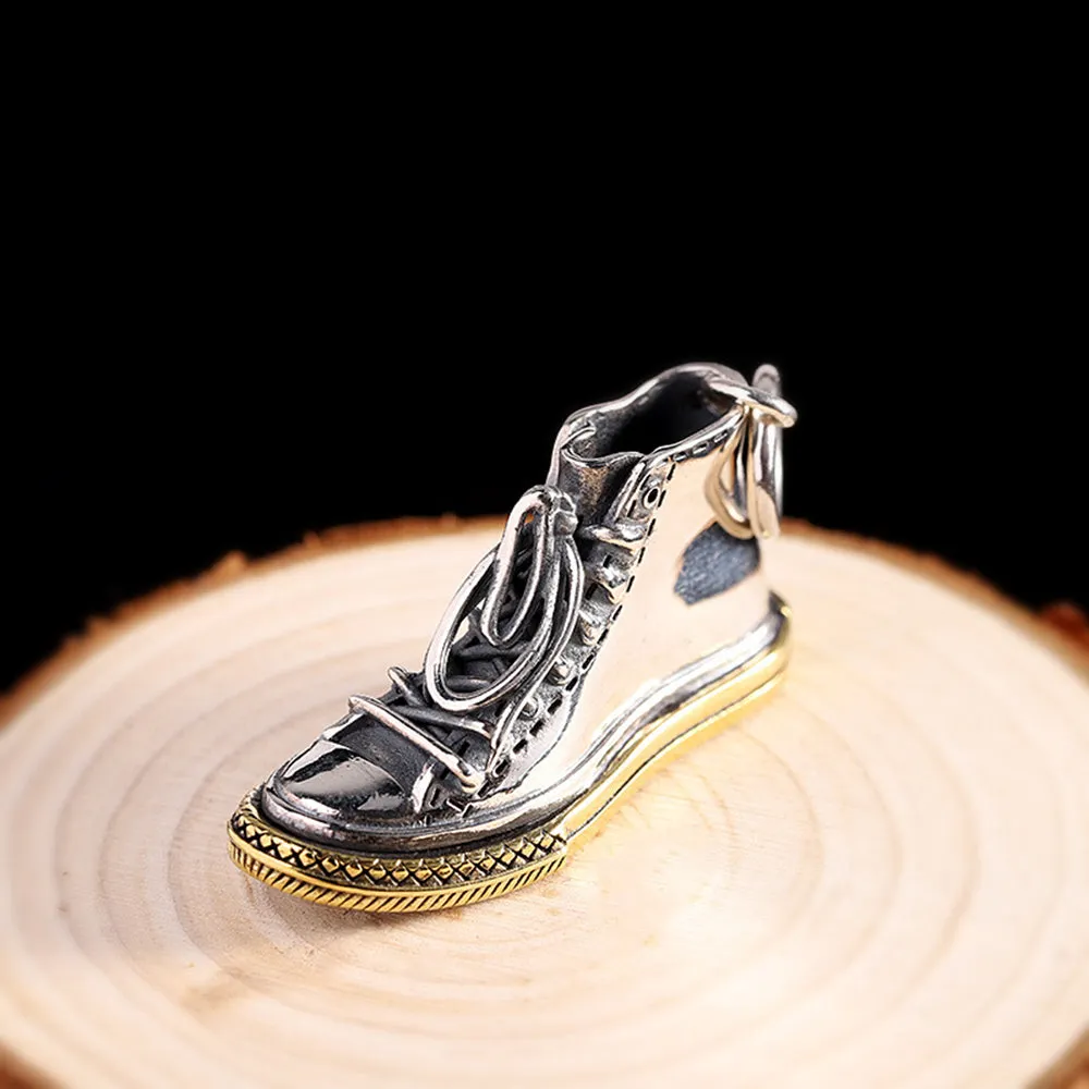 Real Solid 925 Sterling Silver Brass Pendants Shoes Twist Star Jewelry