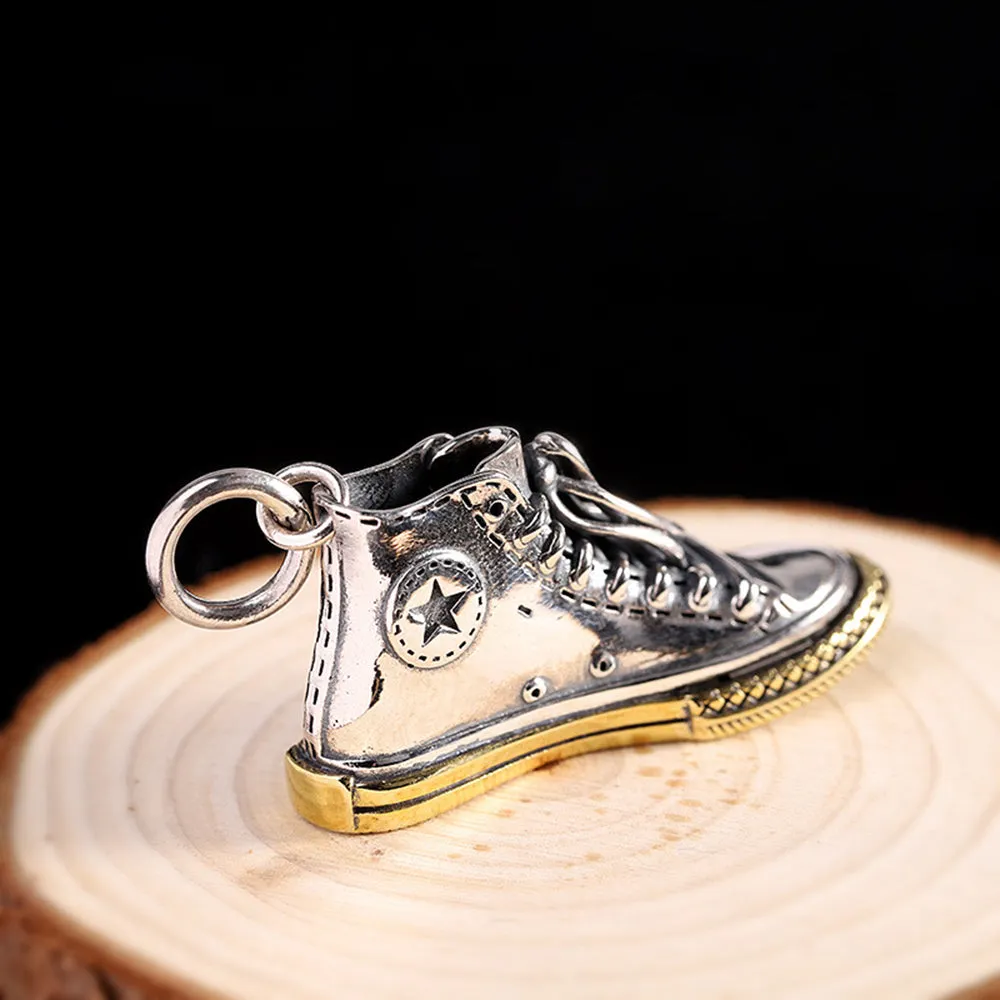 Real Solid 925 Sterling Silver Brass Pendants Shoes Twist Star Jewelry