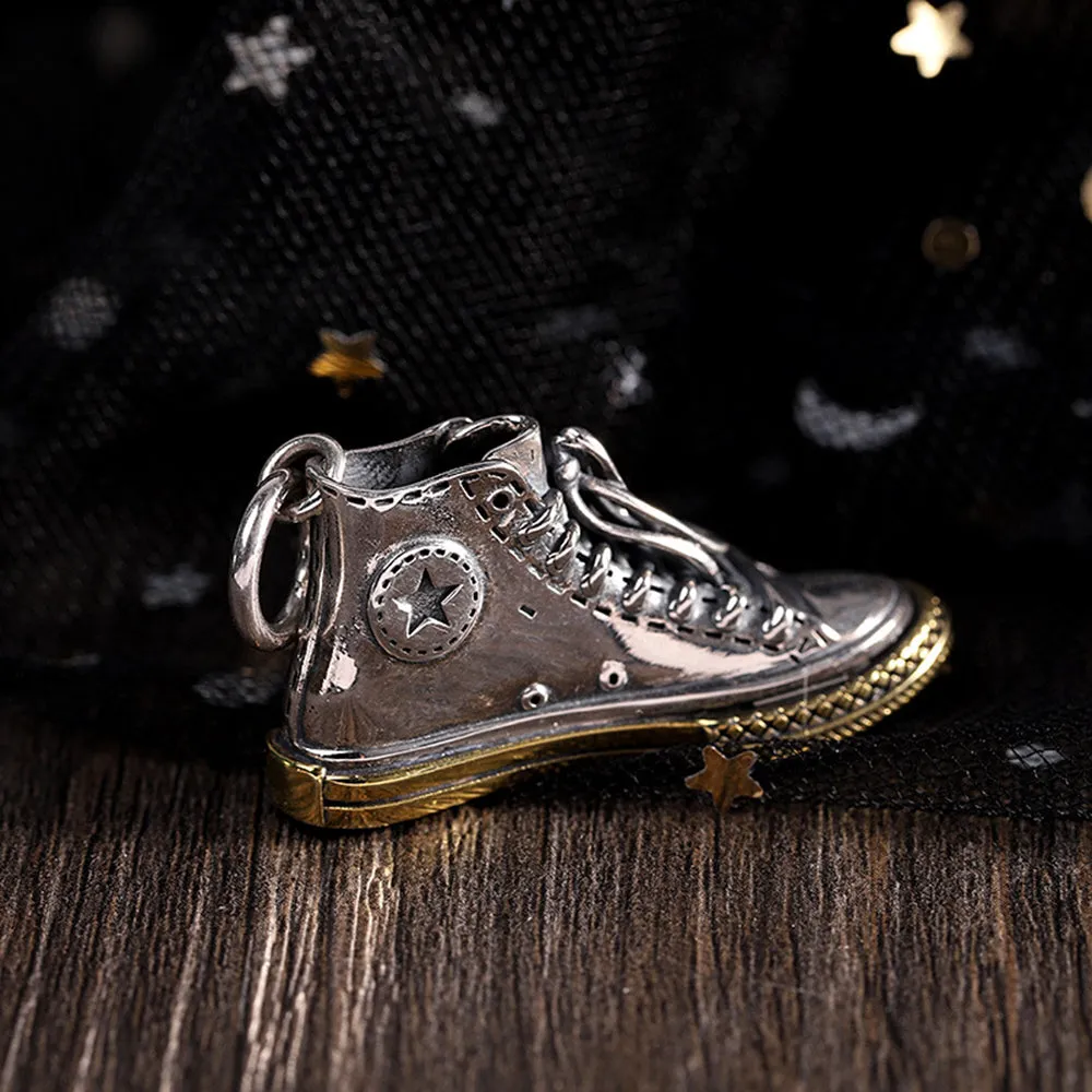 Real Solid 925 Sterling Silver Brass Pendants Shoes Twist Star Jewelry