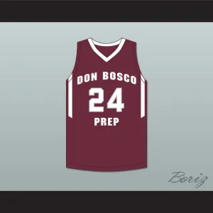 Ron Harper Jr 24 Don Bosco Preparatory High School Ironmen Maroon Basketball Jersey 1