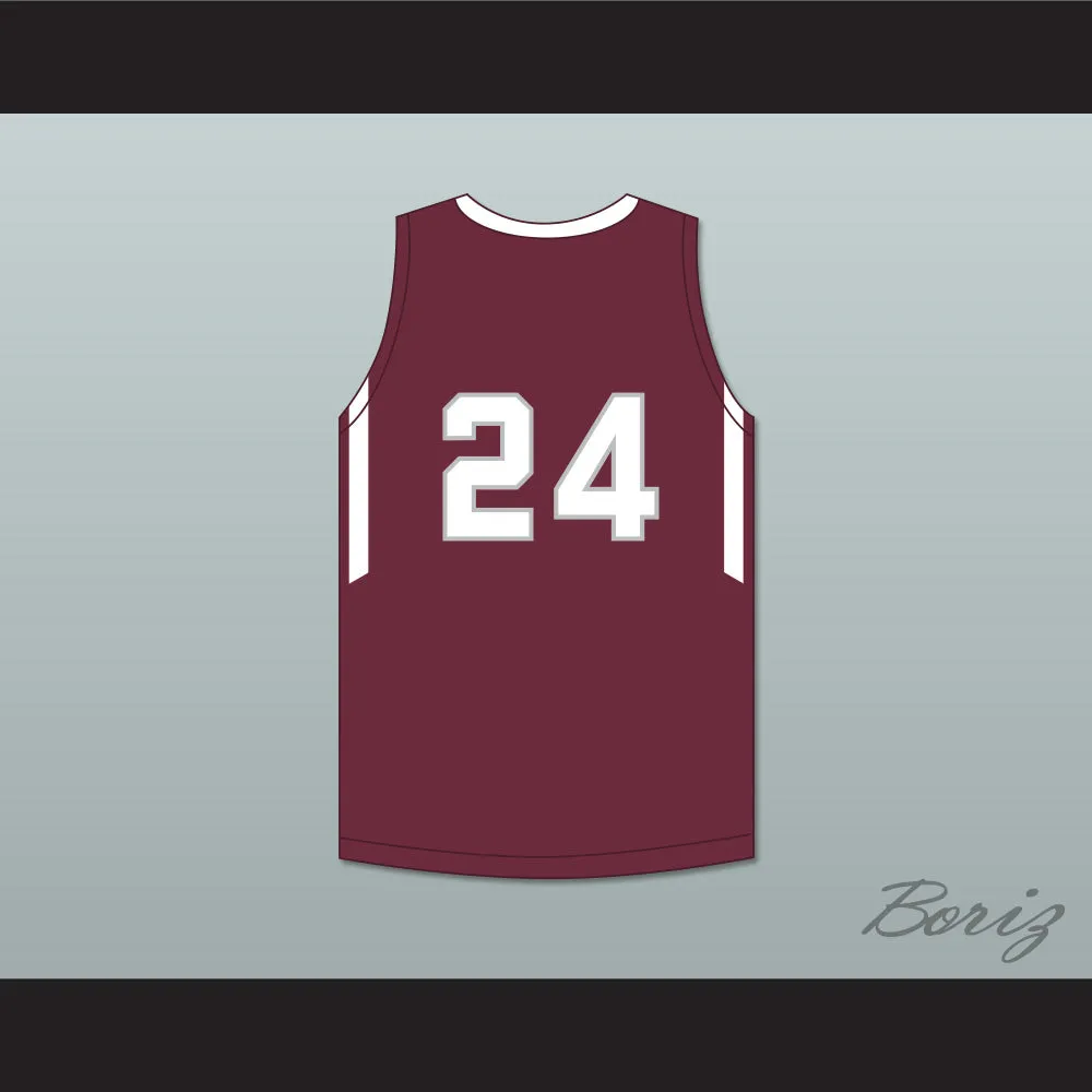 Ron Harper Jr 24 Don Bosco Preparatory High School Ironmen Maroon Basketball Jersey 1
