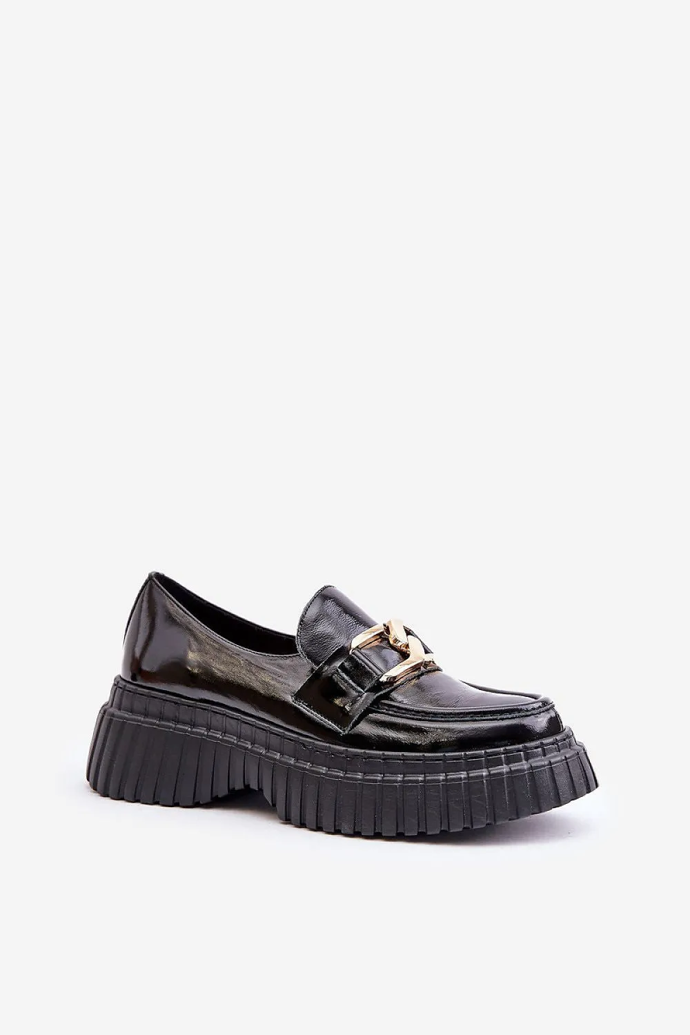 Rounded toe caps leather low shoes