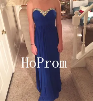 Royal Blue Prom Dresses,Sweetheart Prom Dress,Evening Dress