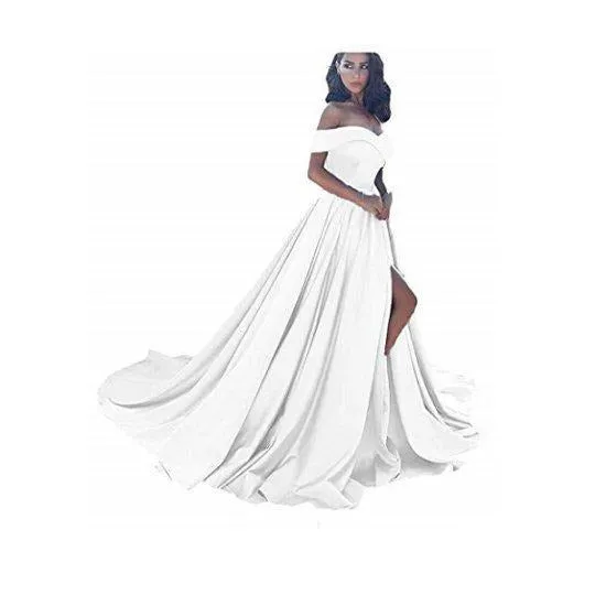 sd-hk Off Shoulder Long Wedding Tail Dresses Long Women