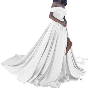 sd-hk Off Shoulder Long Wedding Tail Dresses Long Women
