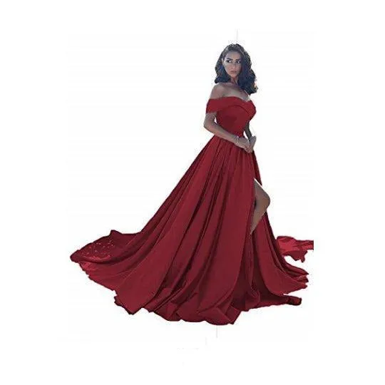 sd-hk Off Shoulder Long Wedding Tail Dresses Long Women