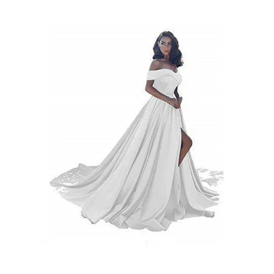 sd-hk Off Shoulder Long Wedding Tail Dresses Long Women