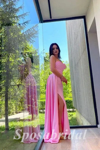 Sexy Jersey Sweetheart Sleeveless Mermaid Long Prom Dresses With Trailing PD3629
