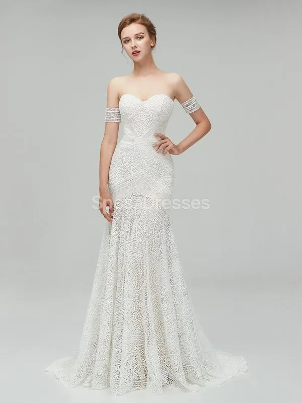 Sexy Lace Mermaid Cheap Wedding Dresses Online, Unique Bridal Dresses, WD556