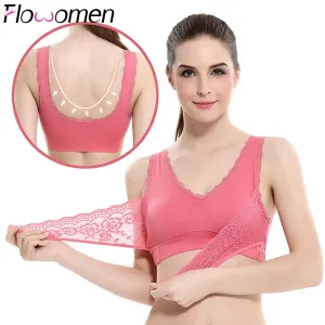 Sexy Lace Sports Breathable Solid Color Comfortable Bras