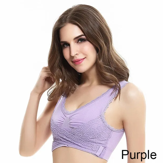 Sexy Lace Sports Breathable Solid Color Comfortable Bras