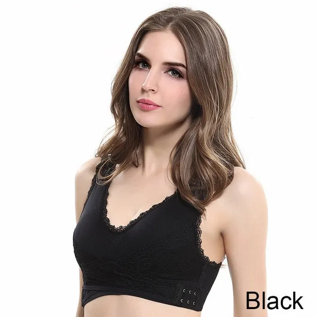 Sexy Lace Sports Breathable Solid Color Comfortable Bras