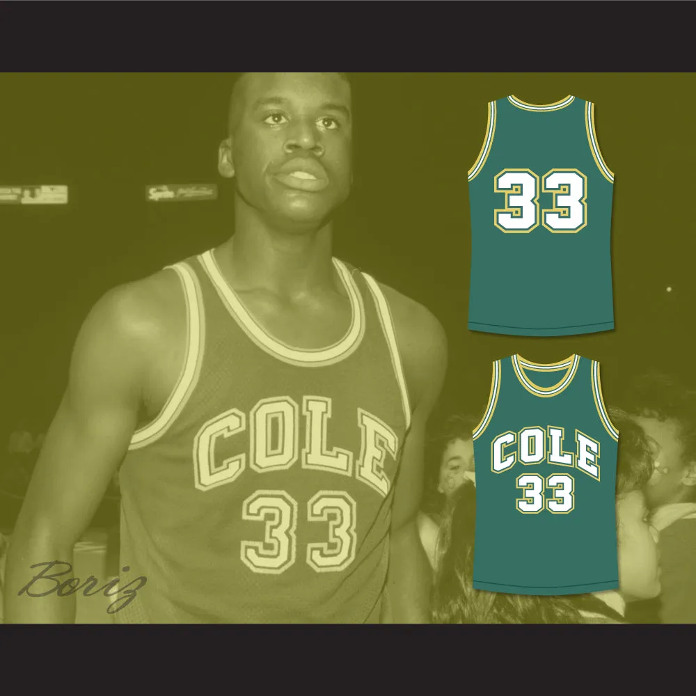 Shaquille O'Neal 33 Robert G. Cole High School Green Basketball Jersey
