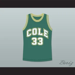 Shaquille O'Neal 33 Robert G. Cole High School Green Basketball Jersey