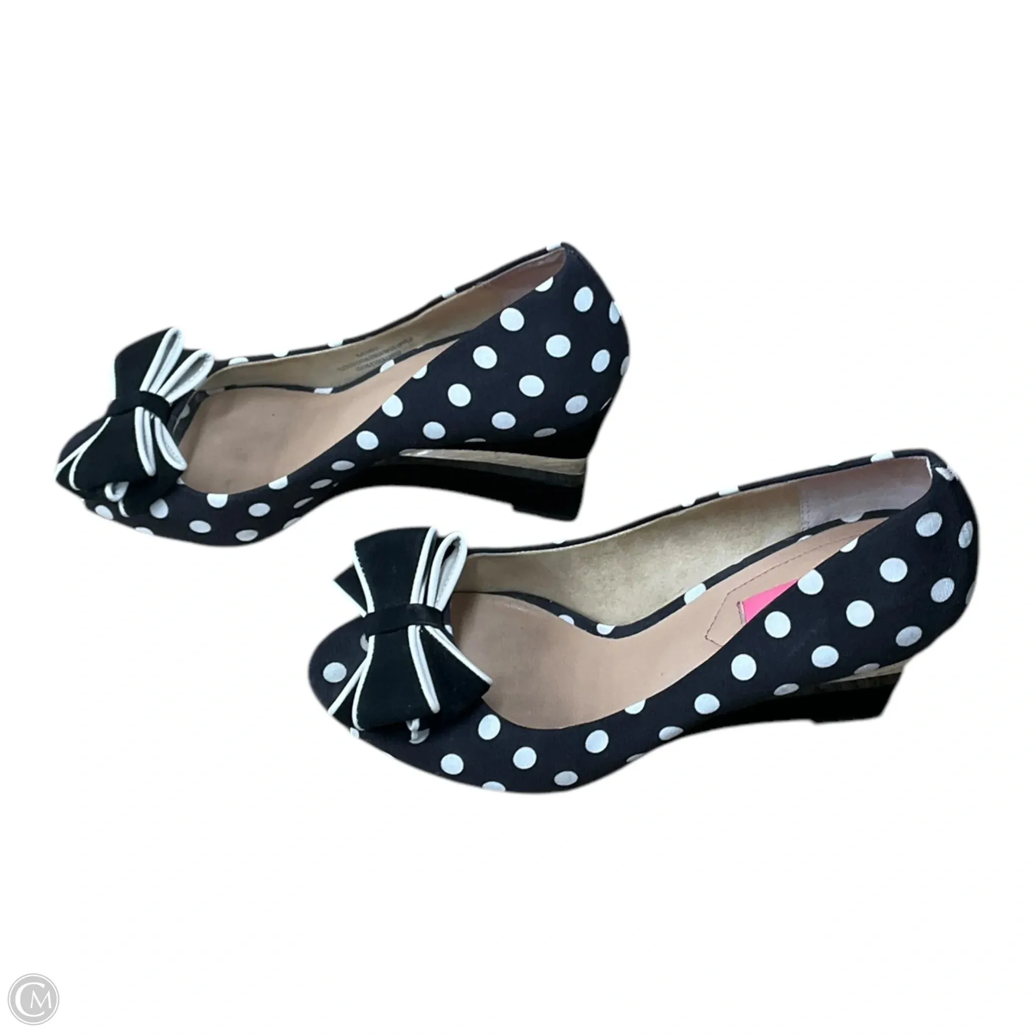 Shoes Heels Platform By Clothes Mentor In Polkadot Pattern, Size: 7