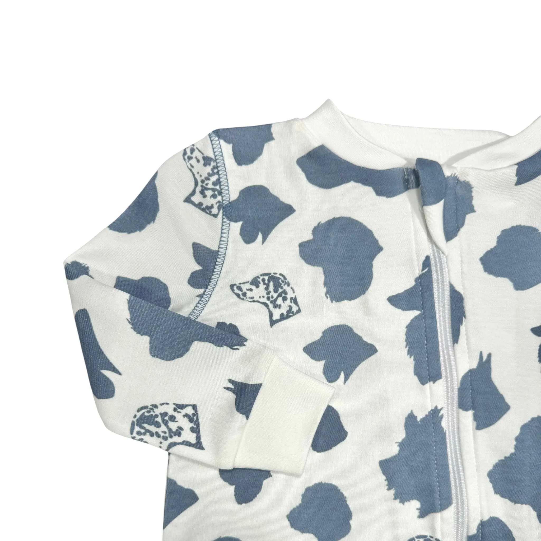 Silhouette Dogs Zip Footie