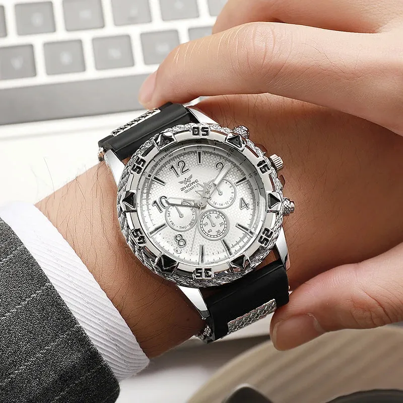 Silicone Men's Casual Sports Watch - Trendy Style