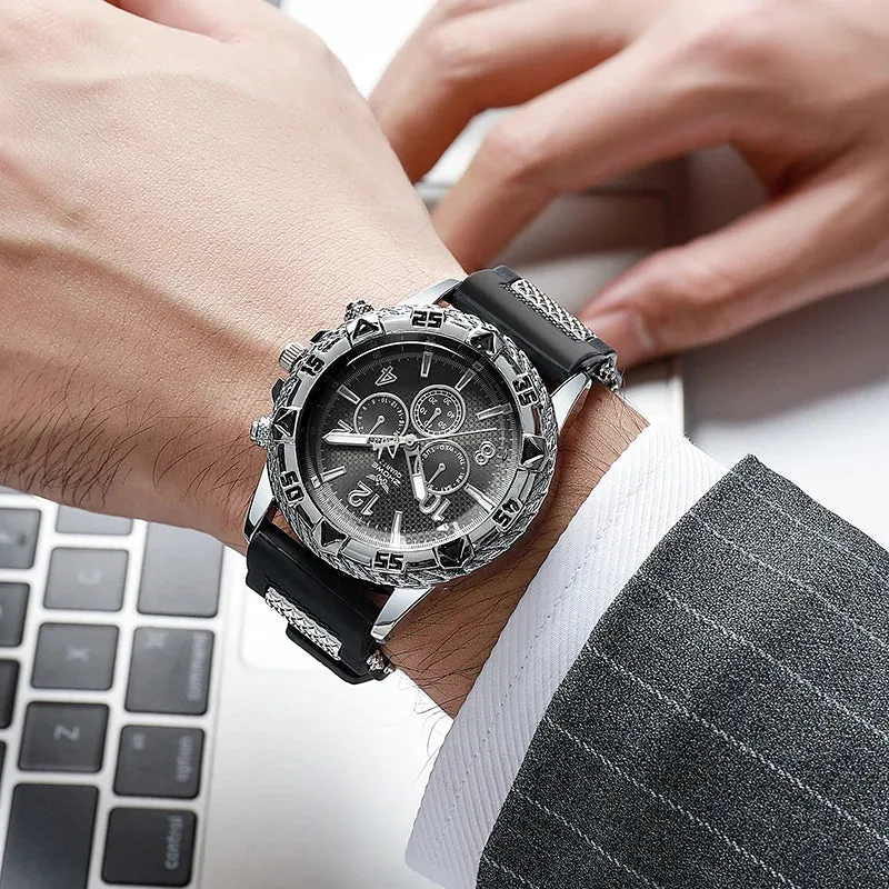 Silicone Men's Casual Sports Watch - Trendy Style