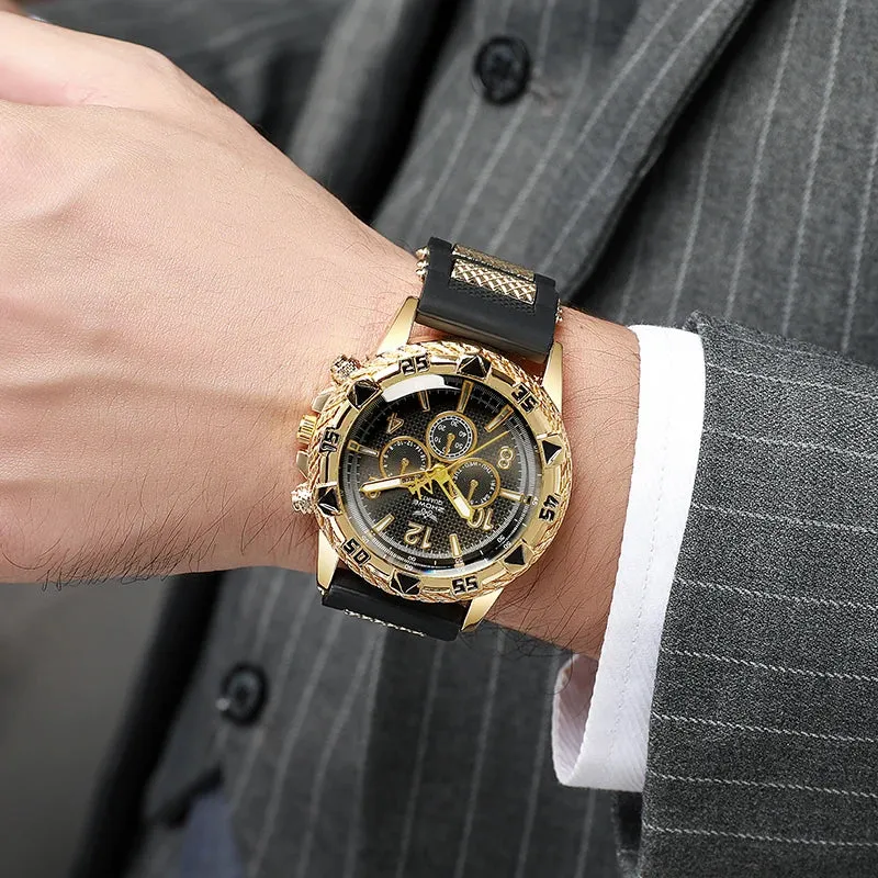Silicone Men's Casual Sports Watch - Trendy Style
