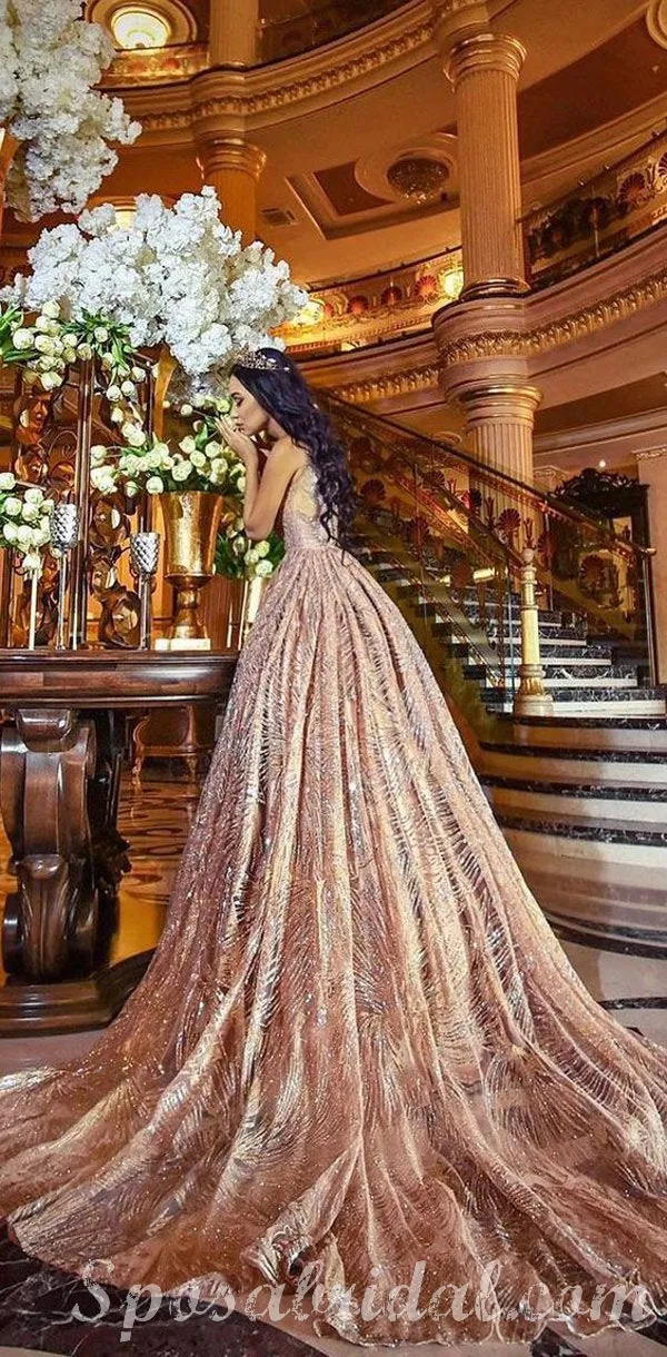Sleeveless Long Shinning Sparkly New Arrival Unique Prom Dresses, party gown, evening dress, PD0786
