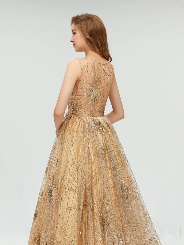 Sleeveless Long Shinning Sparkly New Arrival Unique Prom Dresses, party gown, evening dress, PD0786