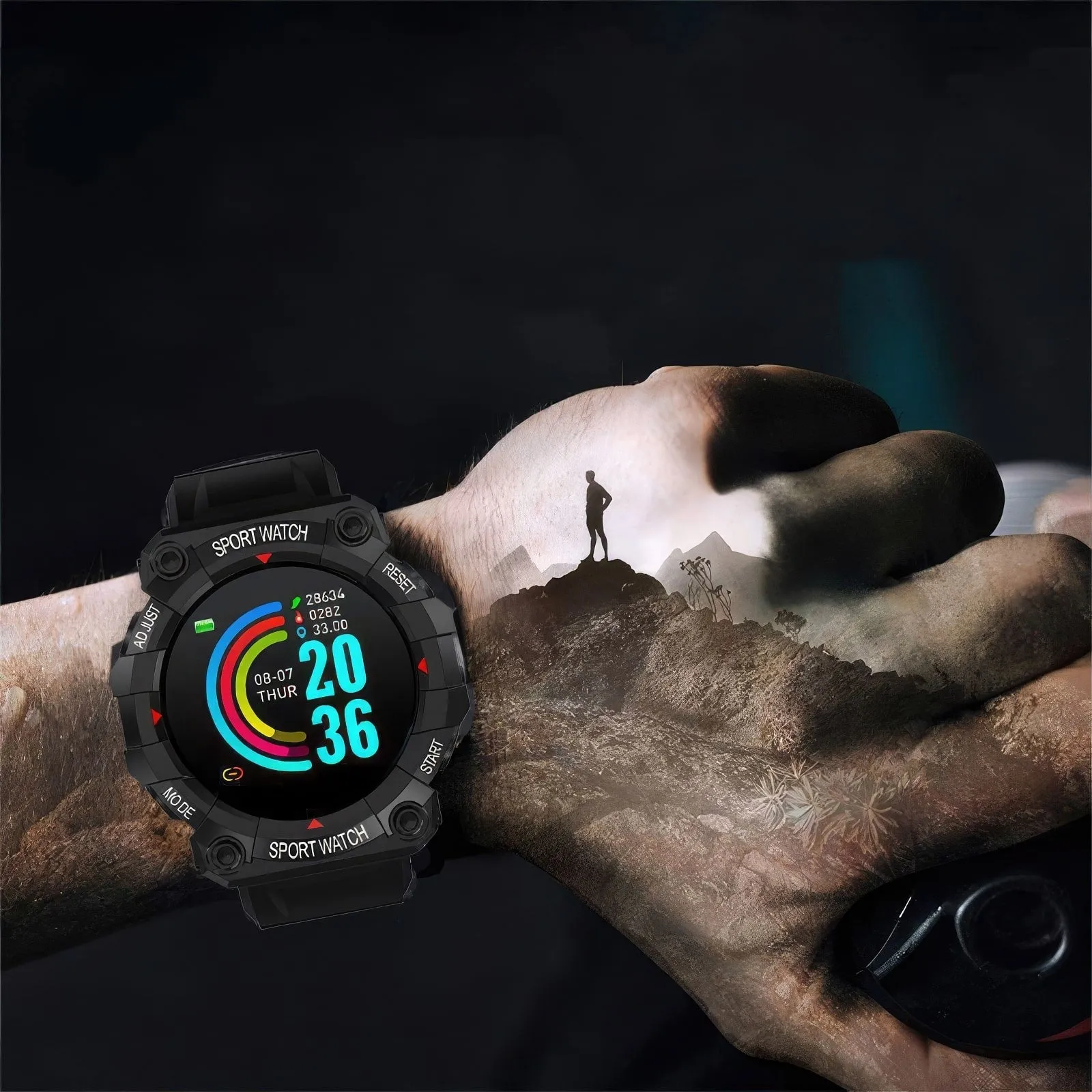 Smartwatch Sports Gear - Wielofunkcyjny Zegarek Inteligentny - Czarny