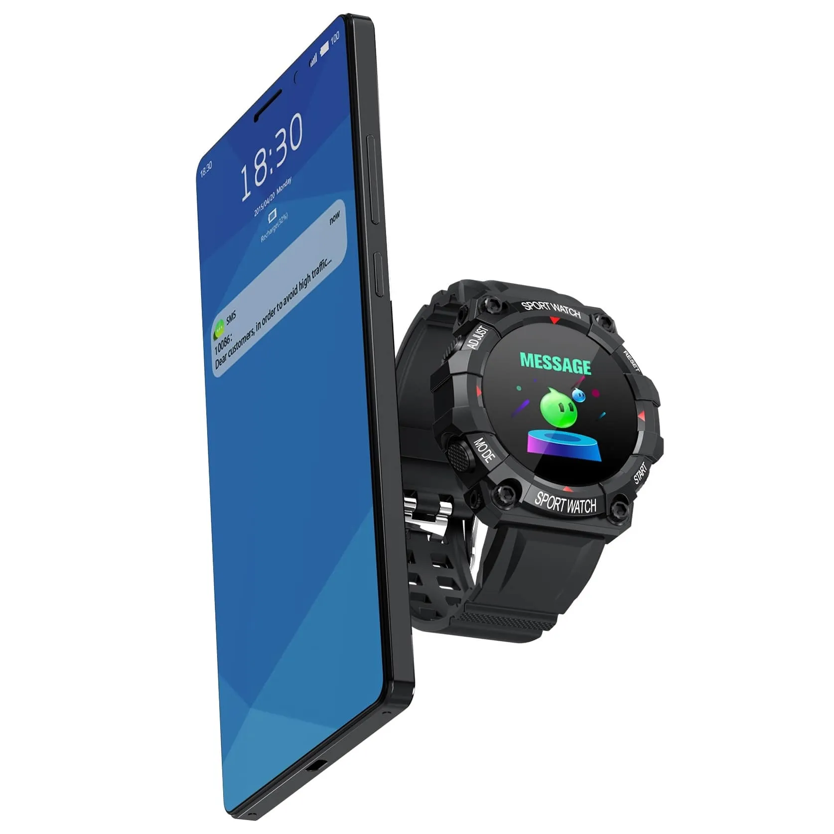 Smartwatch Sports Gear - Wielofunkcyjny Zegarek Inteligentny - Czarny