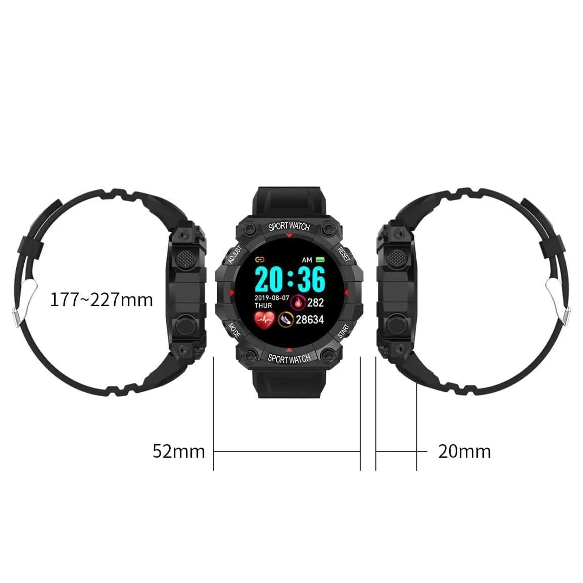 Smartwatch Sports Gear - Wielofunkcyjny Zegarek Inteligentny - Czarny