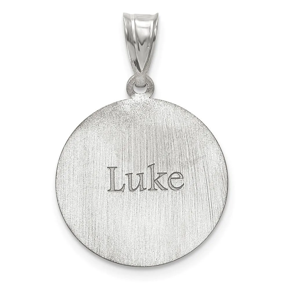 Soccer Ball with Number and Engraved Name Pendant - Sterling Silver or Solid Gold