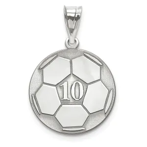 Soccer Ball with Number and Engraved Name Pendant - Sterling Silver or Solid Gold