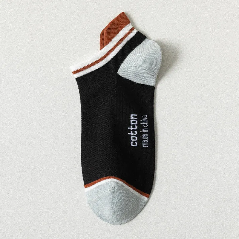 Socks Male Socks Sweat-absorbent Breathable Short Pure Cotton Socks Spring And Summer Thin Low-top Sports Mesh Men's Boat Socks