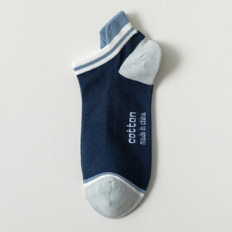Socks Male Socks Sweat-absorbent Breathable Short Pure Cotton Socks Spring And Summer Thin Low-top Sports Mesh Men's Boat Socks