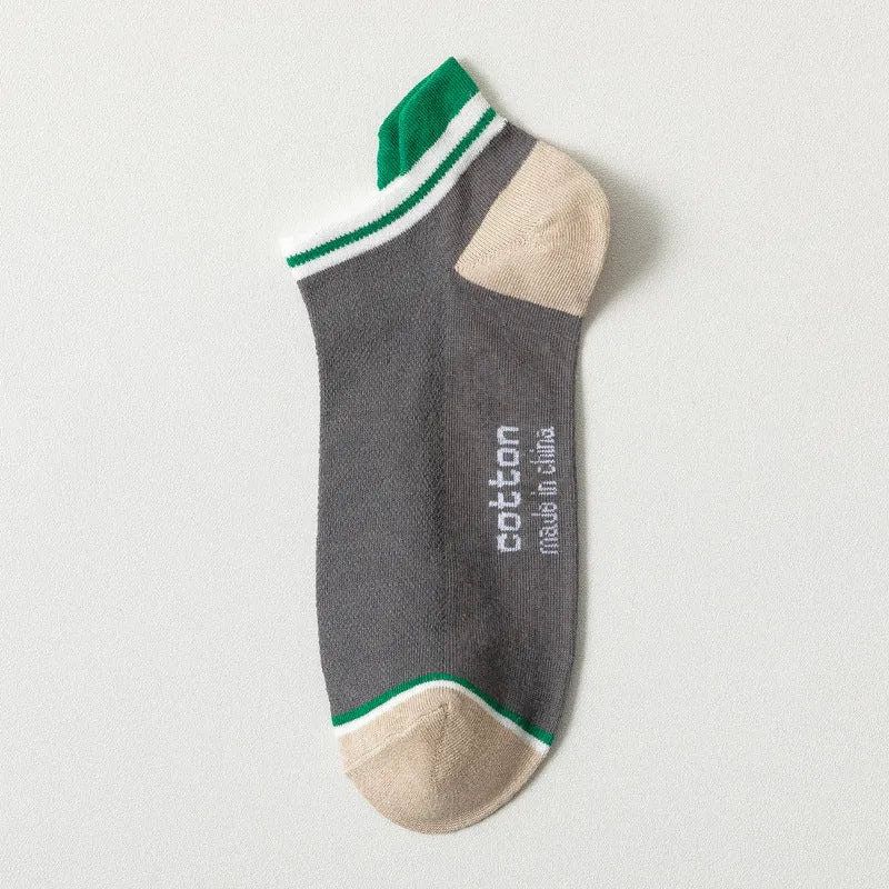 Socks Male Socks Sweat-absorbent Breathable Short Pure Cotton Socks Spring And Summer Thin Low-top Sports Mesh Men's Boat Socks