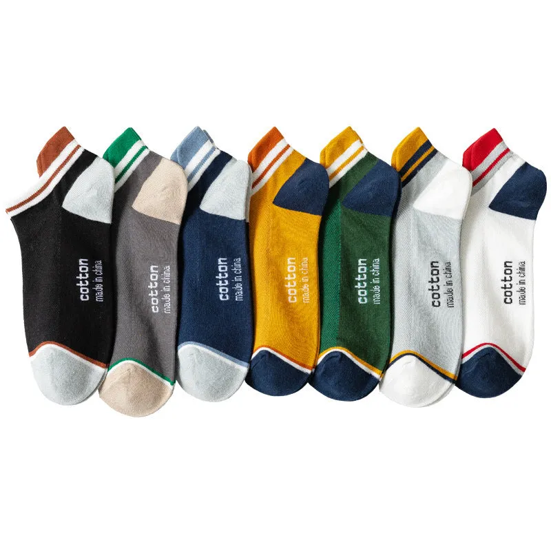 Socks Male Socks Sweat-absorbent Breathable Short Pure Cotton Socks Spring And Summer Thin Low-top Sports Mesh Men's Boat Socks