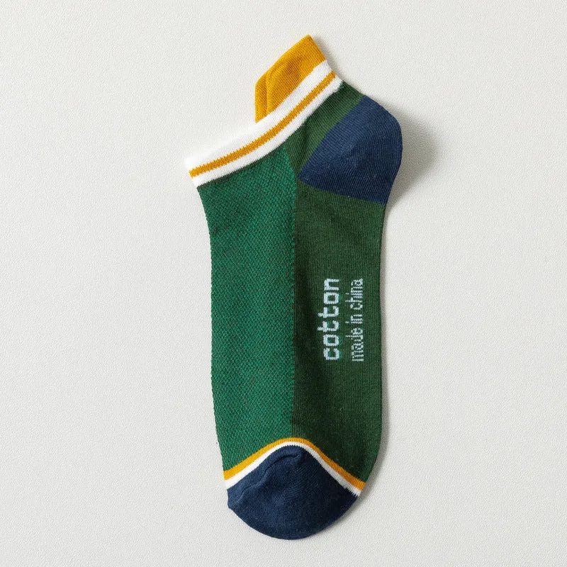Socks Male Socks Sweat-absorbent Breathable Short Pure Cotton Socks Spring And Summer Thin Low-top Sports Mesh Men's Boat Socks