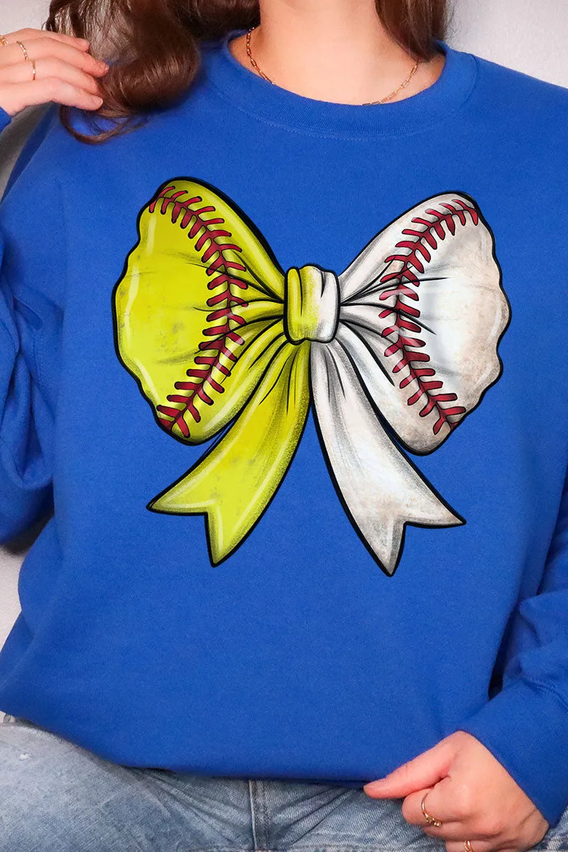 Softball & Baseball Stitches Coquette Heavy-weight Crew Sweatshirt