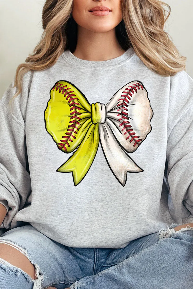 Softball & Baseball Stitches Coquette Heavy-weight Crew Sweatshirt