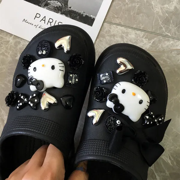 SOLID COLOR SLIPPERS  DIY ACCESSORIES KF83604
